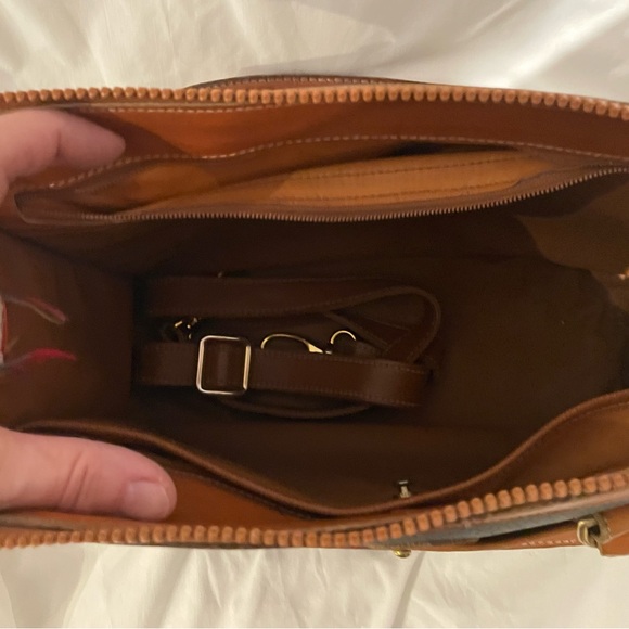 Dooney & Bourke Navy Blue and Brown Leather Hand Bag - Picture 12 of 13